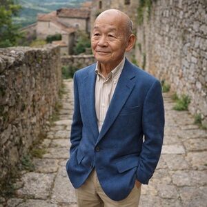 Beaumont Silk Linen Wool Blazer | Deep Blue Texture | Classic Fit